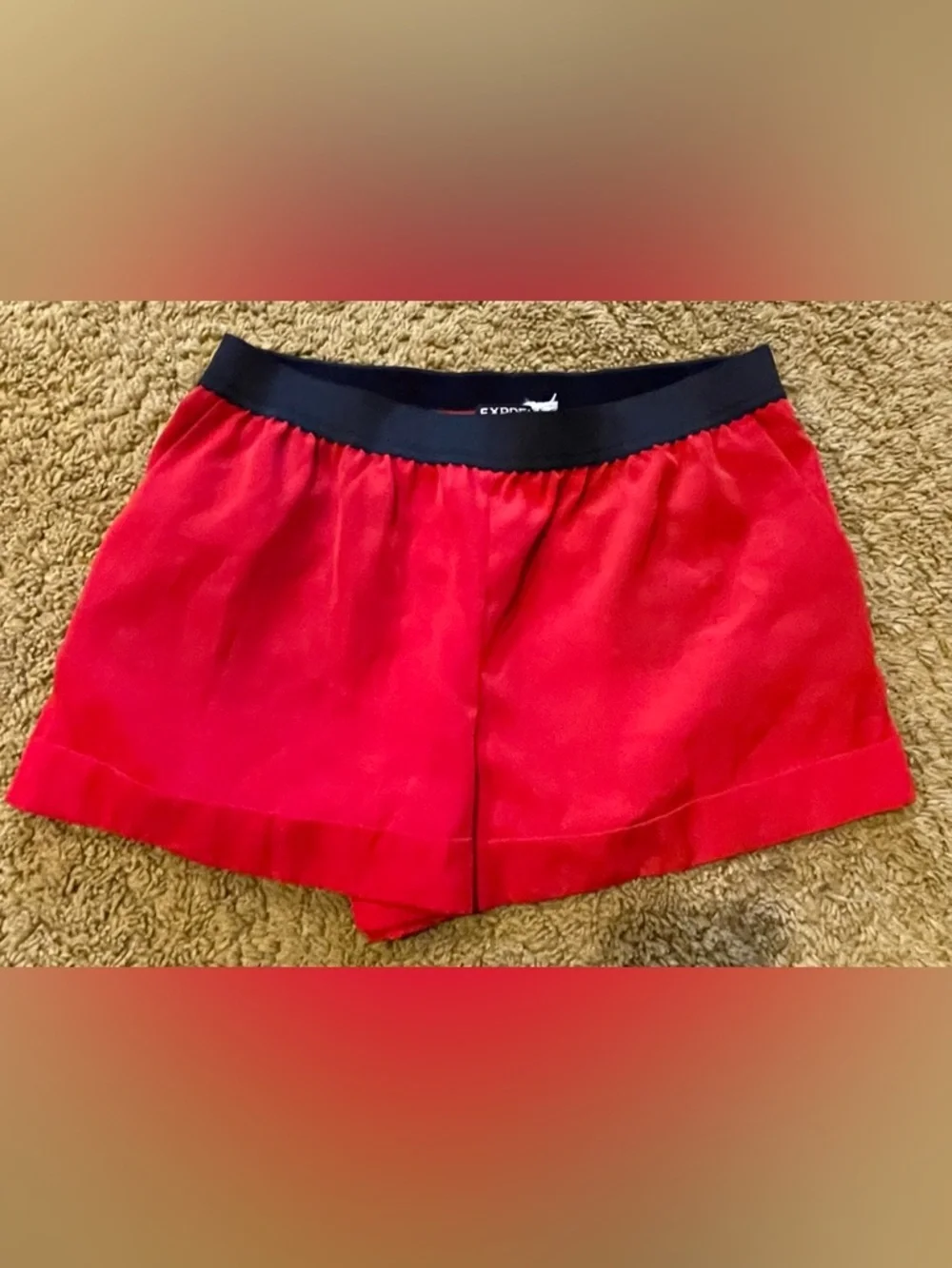 Express Red Athletic Shorts with Black Waistband size 6 woman’s